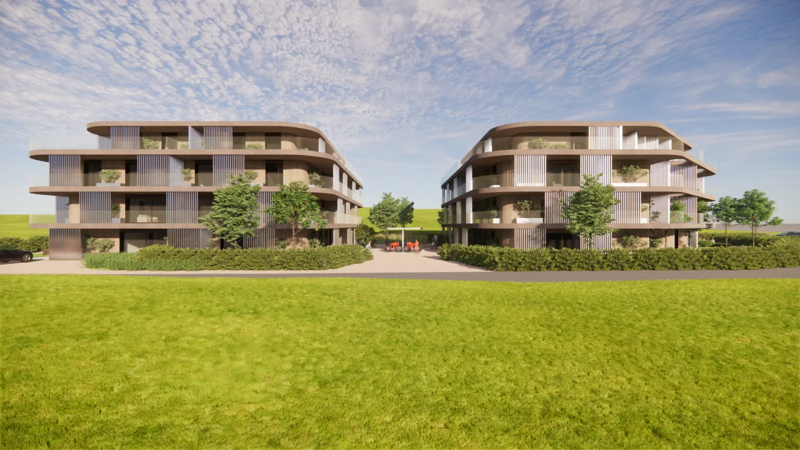Résidences Bornalet à Payerne : deux immeubles aux balcons arrondis